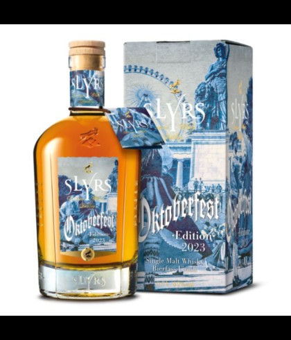 Fles Slyrs Single Malt Oktoberfest Edition 2023, Beierse single malt whisky, op voorraad bij slijterij t Bockje in Bathmen