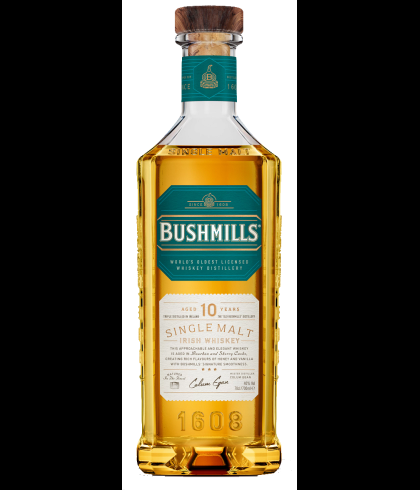Fles Bushmills 10 Years Old Single Malt, single malt whisky, op voorraad bij slijterij t Bockje in Bathmen