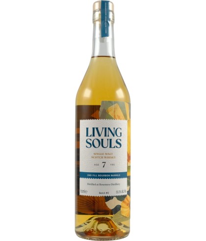 Fles Living Souls Bowmore 7 Years Old, single malt whisky, op voorraad bij slijterij t Bockje in Bathmen