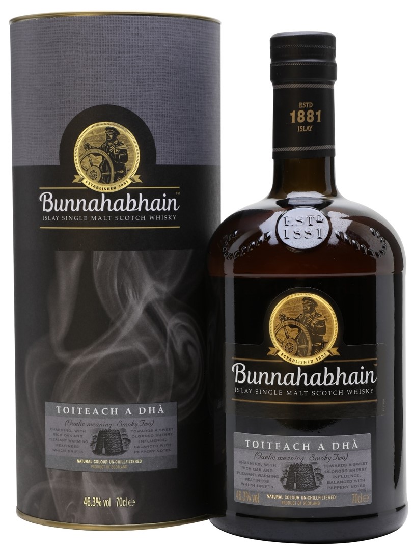Fles Bunnahabhain Toiteach A Dhà, single malt whisky, op voorraad bij slijterij t Bockje in Bathmen