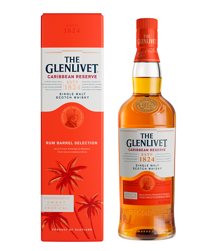 Fles The Glenlivet Caribbean Reserve, single malt whisky, op voorraad bij slijterij t Bockje in Bathmen