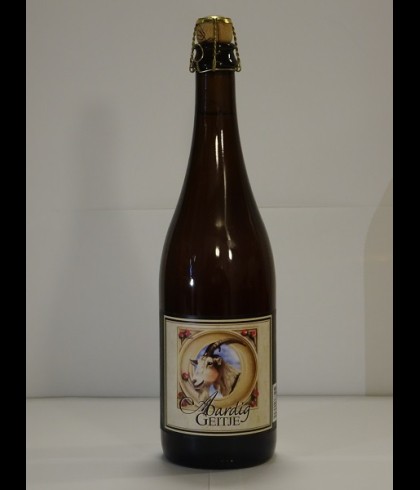 Fles Aardig Geitje, bier van Steenberge, bij slijterij t Bockje in Bathmen