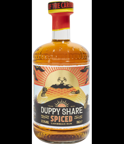 Fles Duppy Share Spiced Carribean Rum, rum, op voorraad bij slijterij t Bockje in Bathmen