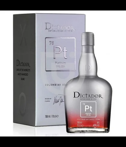 Fles Dictadro Platinum rum PT 78, rum, bij slijterij t Bockje in Bathmen