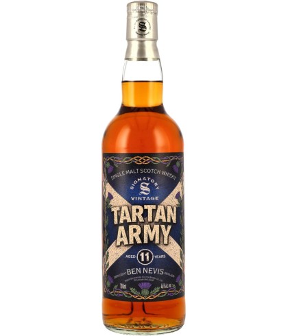 Fles Signatory Vintage Tartan Army 11Y, whisky, op voorraad bij slijterij t Bockje in Bathmen