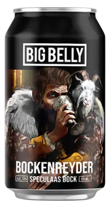Fles Big Belly Brewing Bockenreyder Speculaas Bock, bier van Big Belly, bij slijterij ’t Bockje in Bathmen