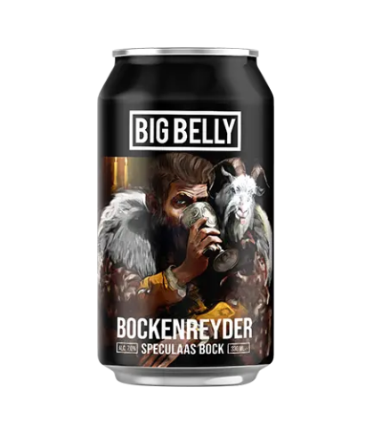 Fles Big Belly Brewing Bockenreyder Speculaas Bock, bier van Big Belly, bij slijterij t Bockje in Bathmen
