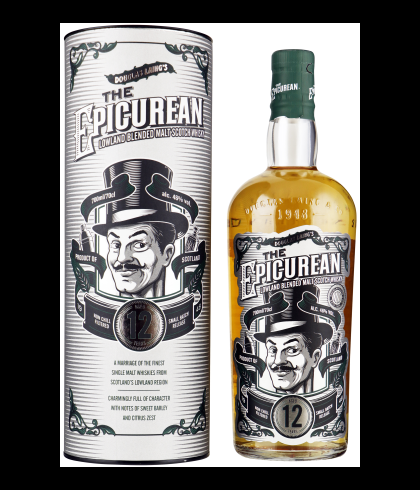 Fles The Epicurean 12 Years Old, Lowland blended malt van Douglas Laing, op voorraad bij slijterij t Bockje in Bathmen