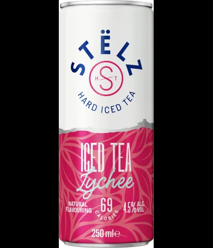 Stëlz Hard Iced Tea Lychee, op voorraad bij slijterij t Bockje in Bathmen