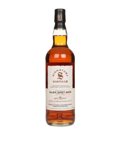Fles Signatory Glen Spey 2015 100 PROOF #37, whisky, op voorraad bij slijterij t Bockje in Bathmen