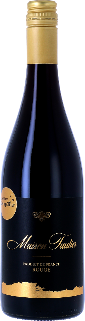 Fles Maison Taulier Rouge, wijn, op voorraad bij slijterij ’t Bockje in Bathmen