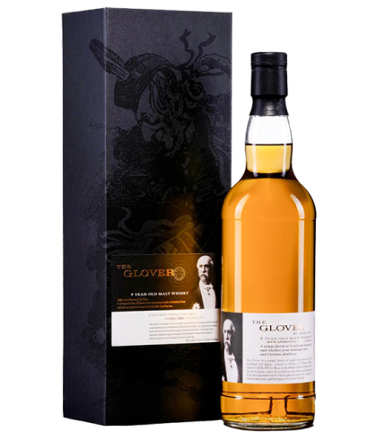 Fles The Glover 7 Years Old 10th Anniversary, single malt whisky, op voorraad bij slijterij t Bockje in Bathmen