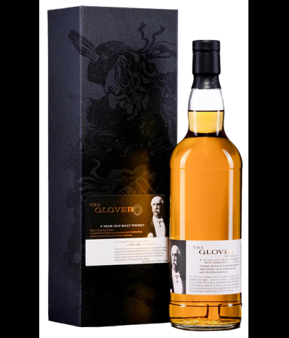 Fles The Glover 7 Years Old 10th Anniversary, single malt whisky, op voorraad bij slijterij t Bockje in Bathmen