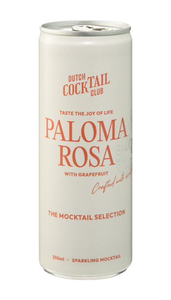 Alcoholvrije drank Dutch Cocktail Club Mocktail Paloma Rosa van Dutch Cocktail Club, bij slijterij ’t Bockje in Bathmen