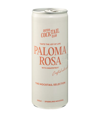 Alcoholvrije drank Dutch Cocktail Club Mocktail Paloma Rosa van Dutch Cocktail Club, bij slijterij ’t Bockje in Bathmen