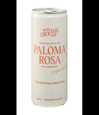 Blik Dutch Cocktail Club Mocktail Paloma Rosa van 25 centiliter, alcoholvrije mocktail, bij slijterij t Bockje in Bathmen