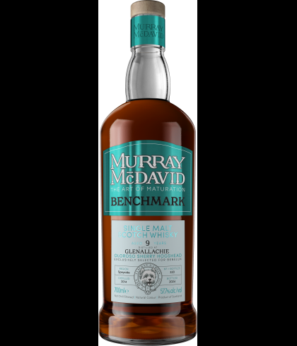 Fles Murray McDavid Benchmark Glenallachie 9 Years Old, single malt whisky, op voorraad bij slijterij t Bockje in Bathmen