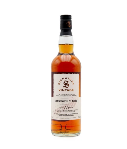 Fles Signatory ORKNEY 2010 100 proof #38, enkel vat gebotteld door Signatory Vintage, op voorraad bij slijterij t Bockje in Bathmen