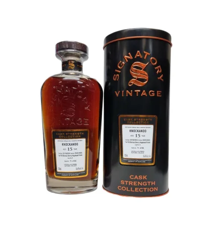 Fles Signatory Vintage Knockando 15 Years Old 2010 Cask Strength #4, enkel vat gebotteld door Signatory Vintage, op voorraad bij slijterij t Bockje in Bathmen