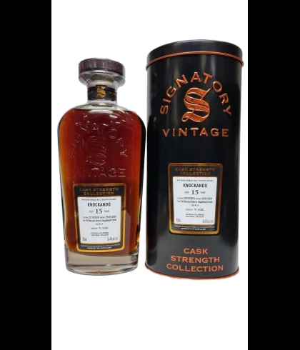 Fles Signatory Vintage Knockando 15 Years Old 2010 Cask Strength #4, enkel vat gebotteld door Signatory Vintage, op voorraad bij slijterij t Bockje in Bathmen