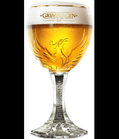 Grimbergen bierbokaal van 25 centiliter, bierglas op voorraad bij slijterij t Bockje in Bathmen