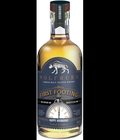 Fles Wolfburn First Footing, Schotse single malt whisky uit Thurso, op voorraad bij slijterij t Bockje in Bathmen