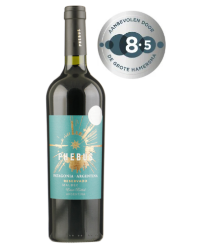 Fles Phebus Patagonia Argentina Reservado Malbec, wijn op voorraad bij slijterij t Bockje in Bathmen