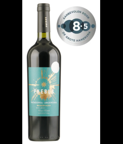 Fles Phebus Patagonia Argentina Reservado Malbec, wijn op voorraad bij slijterij t Bockje in Bathmen