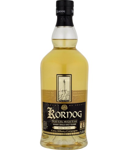 Fles Kornog Roc'h Hir Bourbon Cask, whisky, op voorraad bij slijterij t Bockje in Bathmen