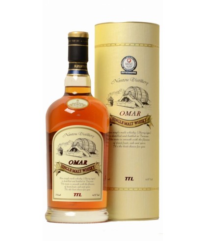 Fles Omar Sherry Cask, Taiwanese single malt whisky, op voorraad bij slijterij t Bockje in Bathmen
