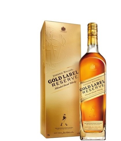 Fles blended Scotch van Johnnie Walker, op voorraad bij slijterij t Bockje in Bathmen