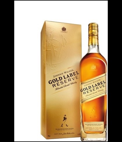 Fles blended Scotch van Johnnie Walker, op voorraad bij slijterij t Bockje in Bathmen