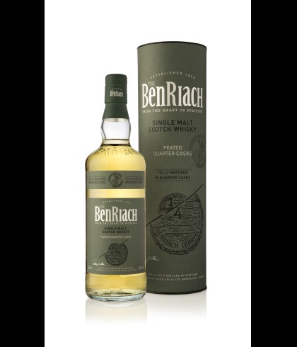 Fles Benriach Peated Quarter Cask, single malt whisky, op voorraad bij slijterij t Bockje in Bathmen
