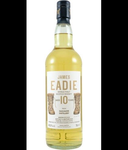 Fles James Eadie Dailuaine 10 Years Old, single malt whisky, op voorraad bij slijterij t Bockje in Bathmen