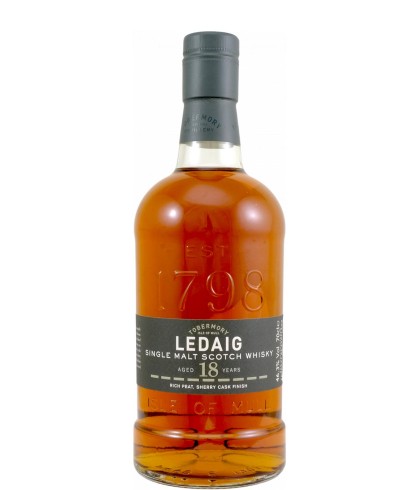 Fles geturfde single malt van het eiland Mull, op voorraad bij slijterij t Bockje in Bathmen