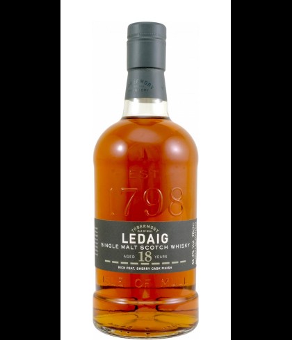 Fles geturfde single malt van het eiland Mull, op voorraad bij slijterij t Bockje in Bathmen