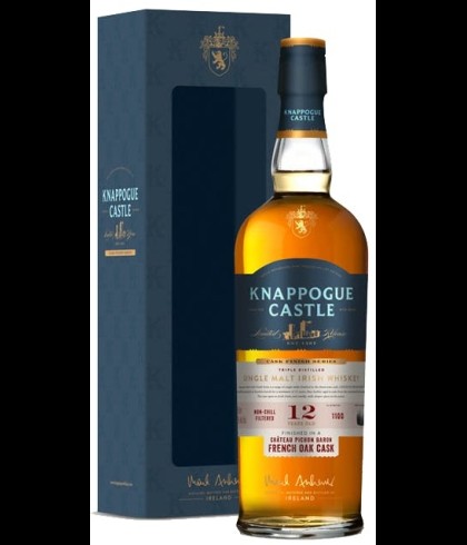 Fles Iers whiskey van Knappogue Castle, op voorraad bij slijterij t Bockje in Bathmen