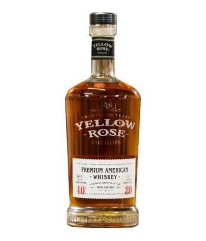 Fles Yellow Rose Premium American, Amerikaanse whiskey uit Texas, op voorraad bij slijterij t Bockje in Bathmen