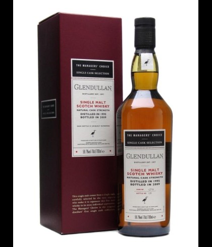 Fles Glendullan 13 Years OId Manager's Choice Speyside Single Malt Whisky, whisky, op voorraad bij slijterij t Bockje in Bathmen