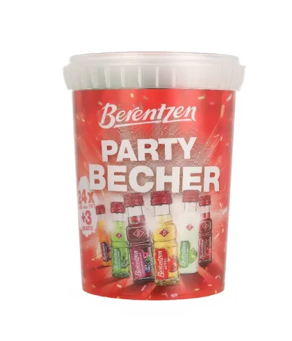 Geschenk Berentzen Partybecher 27 flesjes, bij slijterij ’t Bockje in Bathmen