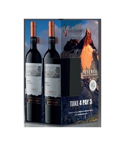 Geschenk Ventisquero Reserva Take 4 Pay 3, bij slijterij ’t Bockje in Bathmen
