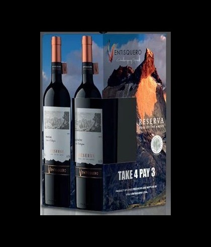 Geschenk Ventisquero Reserva Take 4 Pay 3, bij slijterij ’t Bockje in Bathmen