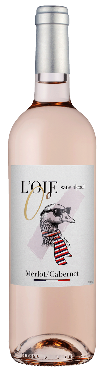 Alcoholvrije drank L'OIE 0° Rosé Merlot/Cabernet alcohol free van L'OIE 0°, bij slijterij ’t Bockje in Bathmen