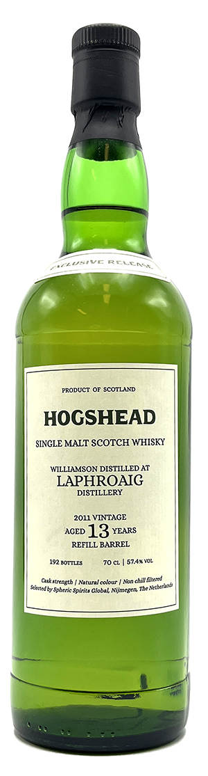 Fles Islay single malt van Laphroaig, op voorraad bij slijterij t Bockje in Bathmen