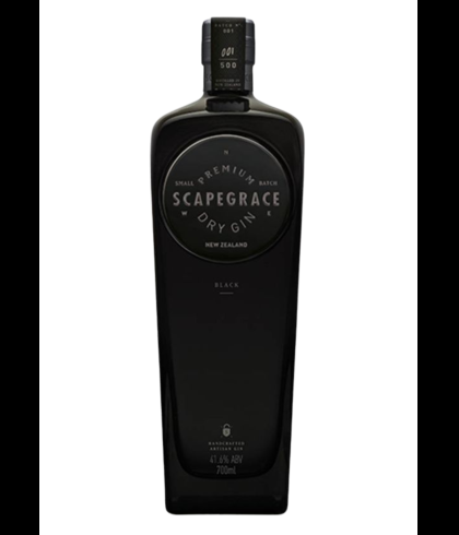 Fles Scapegrace Black Gin, gin, bij slijterij t Bockje in Bathmen