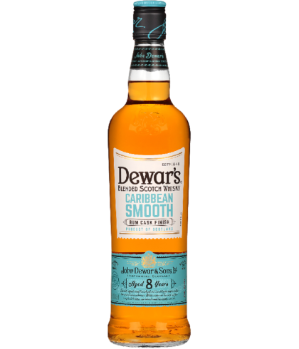 Fles Dewar’s Caribbean Smooth 8 Years, single malt whisky, op voorraad bij slijterij t Bockje in Bathmen