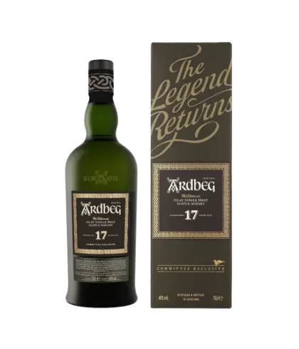 Fles Ardbeg 17 Years Old The Legend Returns, whisky, op voorraad bij slijterij t Bockje in Bathmen