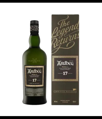 Fles Ardbeg 17 Years Old The Legend Returns, whisky, op voorraad bij slijterij t Bockje in Bathmen