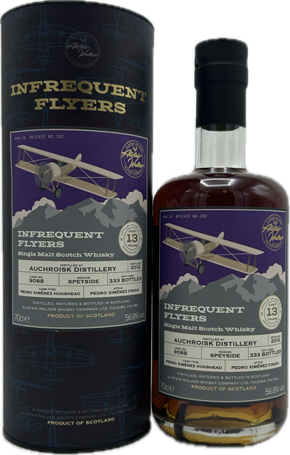 Fles Infrequent Flyers Auchroisk 2012 13 Years Old, single malt whisky, op voorraad bij slijterij t Bockje in Bathmen