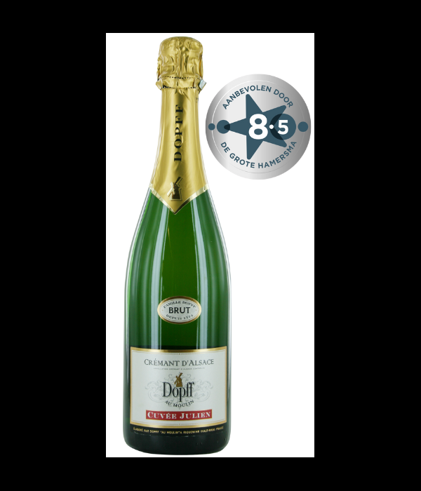 Dopff au Moulin Crémant d’Alsace-Cuvée Julien-Brut, wijn bij t Bockje in Bathmen